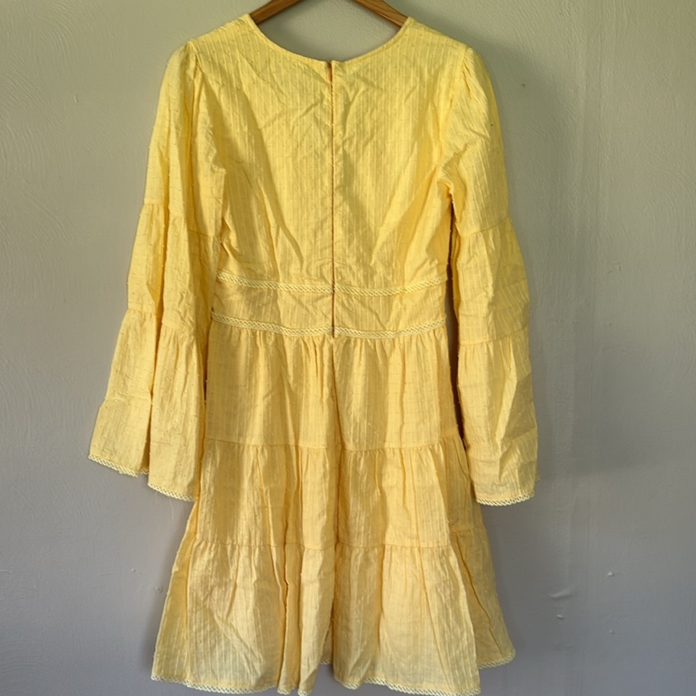 Lost + Wander Picking Daisies Yellow Textured Dress small - Picture 6 of 11